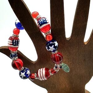 Kate & Macy Stretch Bracelet All American Rhinestones Glass Beads